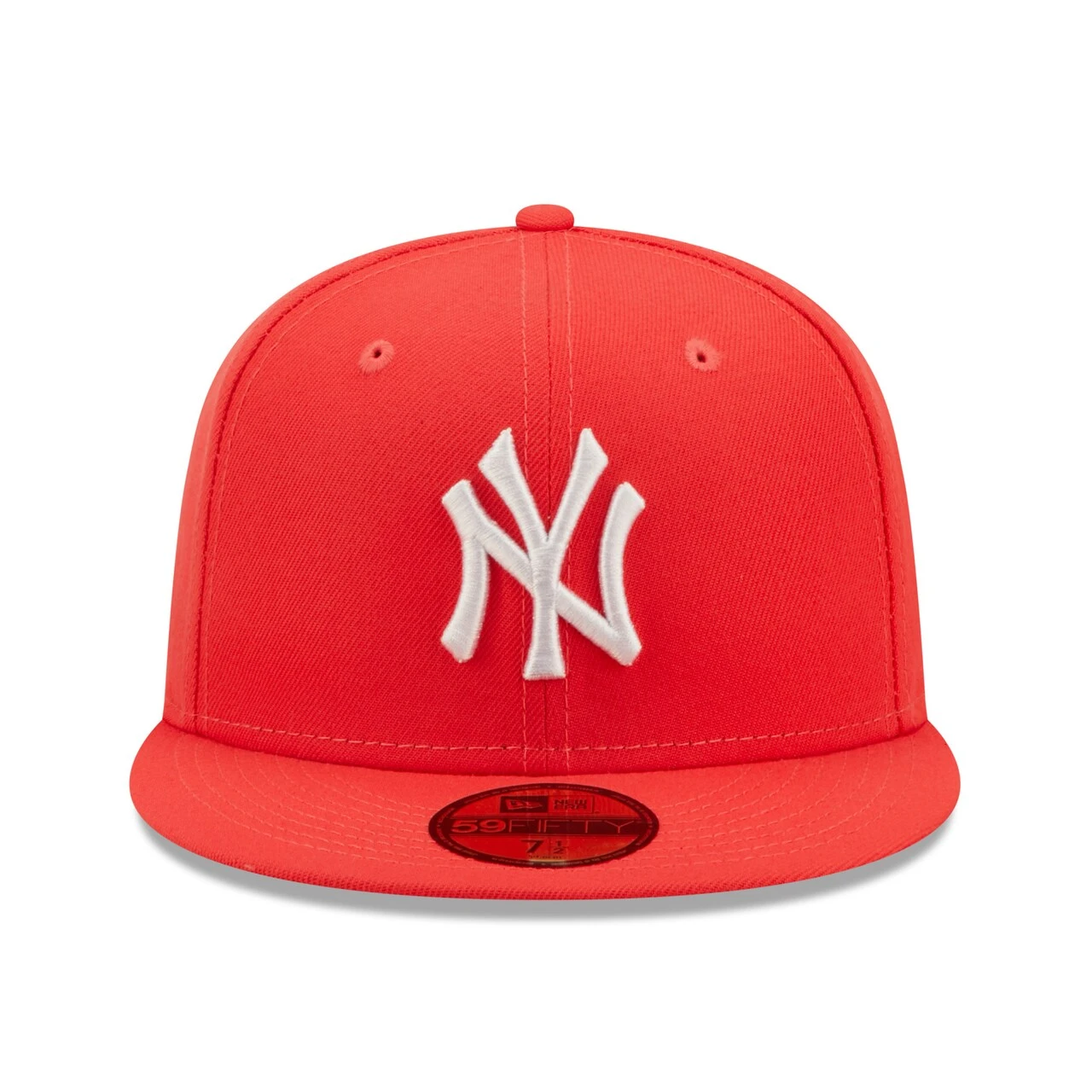 Men's New York Yankees New Era Red Lava Highlighter Logo 59FIFTY Fitted Hat 4 Men's New York Yankees New Era Red Lava Highlighter Logo 59FIFTY Fitted Hat - Image 2