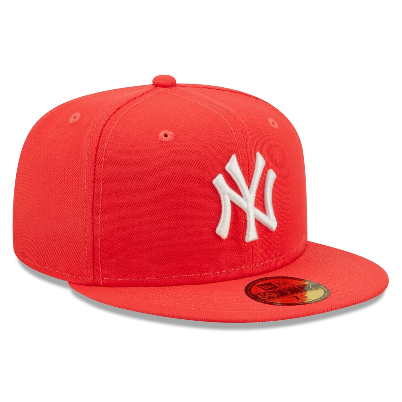 Men's New York Yankees New Era Red Lava Highlighter Logo 59FIFTY Fitted Hat 5 Men's New York Yankees New Era Red Lava Highlighter Logo 59FIFTY Fitted Hat - Image 3