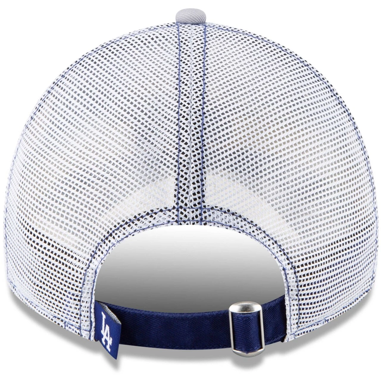 Men's Los Angeles Dodgers New Era Royal Frayed Wordmark Trucker 9TWENTY Adjustable Hat 6 Men's Los Angeles Dodgers New Era Royal Frayed Wordmark Trucker 9TWENTY Adjustable Hat - Image 4