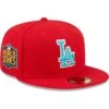 Men's Los Angeles Dodgers New Era Scarlet 2020 World Series Teal Undervisor 59FIFTY Fitted Hat -CapNation Shop mens new era scarlet los angeles dodgers 2020 world series teal undervisor 59fifty fitted hat pi4694000 altimages ff 4694076 c74d233757dcb53f8d50alt1 full