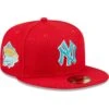 Men's New York Yankees New Era Scarlet 1999 World Series Teal Undervisor 59FIFTY Fitted Hat -CapNation Shop mens new era scarlet new york yankees 1999 world series teal undervisor 59fifty fitted hat pi4694000 altimages ff 4694086 72571f7dd0bad9ac8548alt1 full