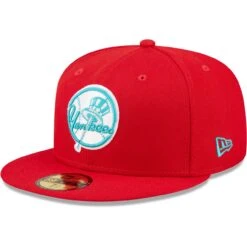 Men's New York Yankees New Era Scarlet Yankee Stadium Teal Undervisor 59FIFTY Fitted Hat -CapNation Shop mens new era scarlet new york yankees yankee stadium teal undervisor 59fifty fitted hat pi4694000 altimages ff 4694106 0830548caf6b071cd75dalt3 full