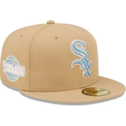 Men's Chicago White Sox New Era Tan 2005 World Series Sky Blue Undervisor 59FIFTY Fitted Hat