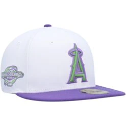 Men's Los Angeles Angels New Era White 2002 World Series Side Patch 59FIFTY Fitted Hat