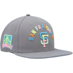 Men's San Francisco Giants Pro Standard Gray Washed Neon Snapback Hat