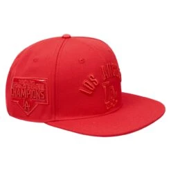 Men's Los Angeles Dodgers Pro Standard Triple Red Snapback Hat