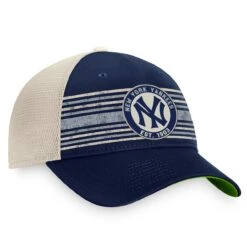 Men's New York Yankees Fanatics Branded Navy/Natural True Classic Retro Striped Trucker Snapback Hat -CapNation Shop natural new york yankees true classic retro striped trucker snapback hat pi4499000 altimages ff 4499036 72ee6af1af4c1cebf6daalt3 full