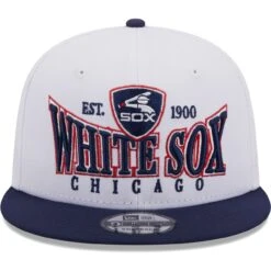 Men's Chicago White Sox New Era White/Navy Crest 9FIFTY Snapback Hat -CapNation Shop navy chicago white sox crest 9fifty snapback hat ss5 p 5001334pv 2u cckzrqimc1y3klz7bymvv y7r7ht0awzfvxdpaaol3