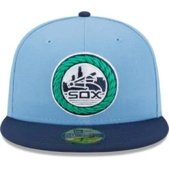 Men's Chicago White Sox New Era Light Blue/Navy Green Undervisor 59FIFTY Fitted Hat -CapNation Shop navy chicago white sox green undervisor 59fifty fitted hat ss5 p 200015938pv 2u lrkiiabz7czsekldifhgv fvydvs167ec1hbdjvjwt