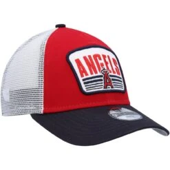 Youth Los Angeles Angels New Era Red/Navy Patch Trucker 9FORTY Snapback Hat -CapNation Shop navy los angeles angels patch trucker 9forty snapback hat ss5 p 5004073pv 3u jishghoe8lec0gndahwnv 0nswaqvzgfaqocygxj1j