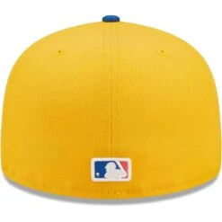 Men's Los Angeles Dodgers New Era Gold/Navy Dodger Stadium Azure Undervisor 59FIFTY Fitted Hat -CapNation Shop navy los angeles dodgers dodger stadium azure undervisor 59fifty fitted hat pi4693000 altimages ff 4693951 cee3b883f7a03b0a4236alt4 full