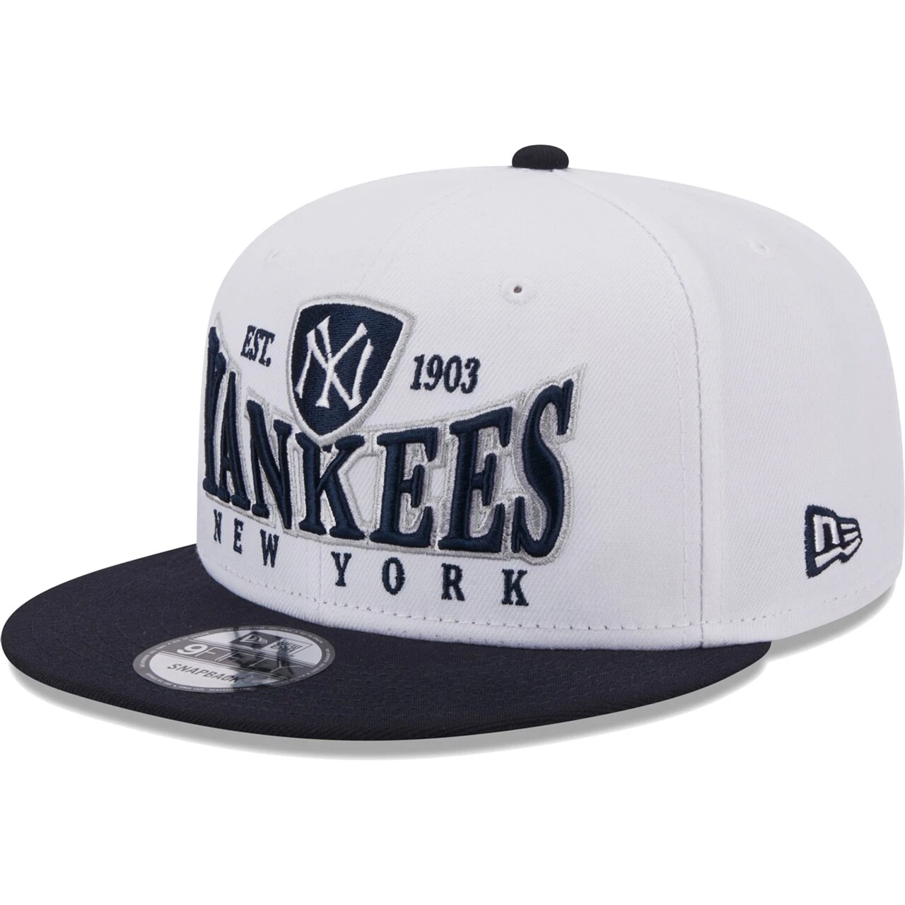 Men's New York Yankees New Era White/Navy Crest 9FIFTY Snapback Hat 3 Men's New York Yankees New Era White/Navy Crest 9FIFTY Snapback Hat