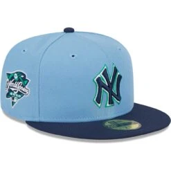 Men's New York Yankees New Era Light Blue/Navy Green Undervisor 59FIFTY Fitted Hat