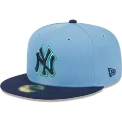 Men's New York Yankees New Era Light Blue/Navy Green Undervisor 59FIFTY Fitted Hat -CapNation Shop navy new york yankees green undervisor 59fifty fitted hat ss5 p 200015953pv 3u nvwamtvnhcraokdqlezkv mhpnppueiblidtf9gdiv