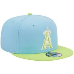Men's Los Angeles Angels New Era Light Blue/Neon Green Spring Basic Two-Tone 9FIFTY Snapback Hat -CapNation Shop neon green los angeles angels spring basic two tone 9fifty snapback hat ss5 p 5000782pv 3u fbnrthl9c5zkxccsqimyv abjbpheehtppgoi9nbpm