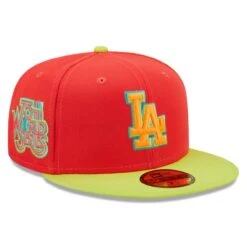 Men's Los Angeles Dodgers New Era Red/Neon Green 1978 World Series Lava Highlighter Combo 59FIFTY Fitted Hat
