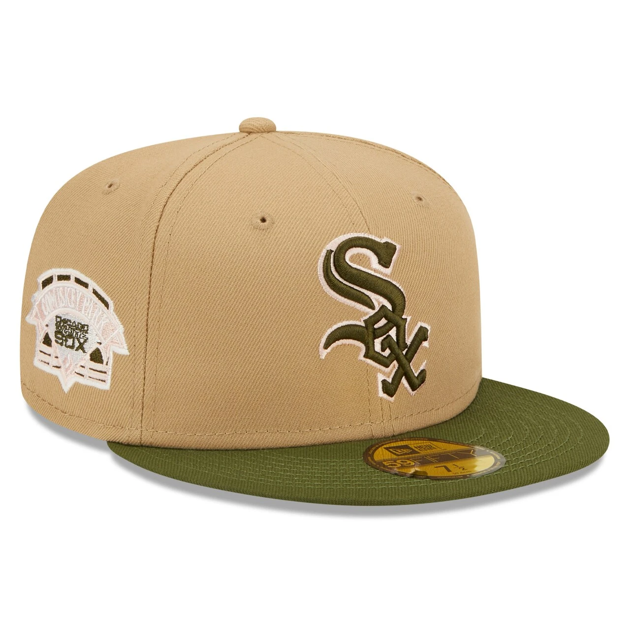 Men's Chicago White Sox New Era Khaki/Olive Pink Undervisor 59FIFTY Fitted Hat 3 Men's Chicago White Sox New Era Khaki/Olive Pink Undervisor 59FIFTY Fitted Hat