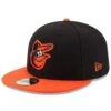 Men's Baltimore Orioles New Era Black/Orange Road Authentic Collection On-Field 59FIFTY Fitted Hat -CapNation Shop orange baltimore orioles road authentic collection on field 59fifty fitted hat pi2659000 altimages ff 2659216alt1 full
