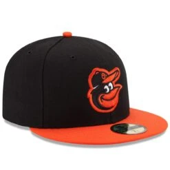 Men's Baltimore Orioles New Era Black/Orange Road Authentic Collection On-Field 59FIFTY Fitted Hat -CapNation Shop orange baltimore orioles road authentic collection on field 59fifty fitted hat pi2659000 altimages ff 2659216alt3 full