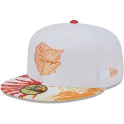 Men's Chicago White Sox New Era White/Orange Flamingo 59FIFTY Fitted Hat