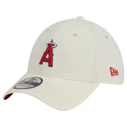 Men's Los Angeles Angels New Era White Chrome Team Classic 39THIRTY Flex Hat