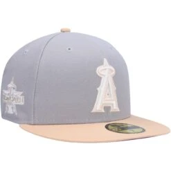 Men's Los Angeles Angels New Era Gray/Peach 2010 MLB All-Star Game Purple Undervisor 59FIFTY Fitted Hat