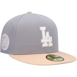 Men's Los Angeles Dodgers New Era Gray/Peach 1980 MLB All-Star Game Purple Undervisor 59FIFTY Fitted Hat