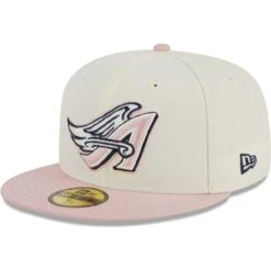 Men's Los Angeles Angels New Era White/Pink Chrome Rogue 59FIFTY Fitted Hat -CapNation Shop pink los angeles angels chrome rogue 59fifty fitted hat ss5 p 200015850pv 3u 9qfweawtllymdmidciifv jqabpboe4qqcs1sw33bi