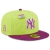 Men's New York Yankees New Era Green/Purple MLB X Big League Chew Swingin' Sour Apple Flavor Pack 59FIFTY Fitted Hat -CapNation Shop purple new york yankees mlb x big league chew swingin sour apple flavor pack 59fifty fitted hat pi4534000 altimages ff 4534347 94f89a0f9e466fc8b4b6alt1 full