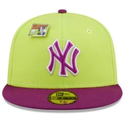 Men's New York Yankees New Era Green/Purple MLB X Big League Chew Swingin' Sour Apple Flavor Pack 59FIFTY Fitted Hat -CapNation Shop purple new york yankees mlb x big league chew swingin sour apple flavor pack 59fifty fitted hat pi4534000 altimages ff 4534347 94f89a0f9e466fc8b4b6alt2 full