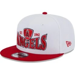 Men's Los Angeles Angels New Era White/Red Crest 9FIFTY Snapback Hat
