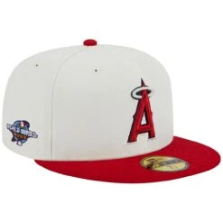 Men's Los Angeles Angels New Era Stone/Red Retro 59FIFTY Fitted Hat
