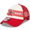 Men's Los Angeles Angels New Era White/Red Team Stripe Trucker 9FORTY Snapback Hat -CapNation Shop red los angeles angels team stripe trucker 9forty snapback hat ss5 p 5002650pv 1u 5mepaiitjsaaha4nqxszv grs5qfpfmc1peq94f3gw