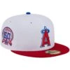 Men's Los Angeles Angels New Era White/Red Undervisor 59FIFTY Fitted Hat -CapNation Shop red los angeles angels undervisor 59fifty fitted hat ss5 p 200016041pv 1u hsjqxvfjtl0andt8wxbiv ec6a46eocjrvgnakndxt
