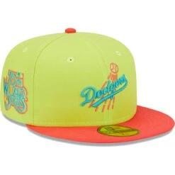 Men's Los Angeles Dodgers New Era Green/Red Cyber Highlighter 59FIFTY Fitted Hat