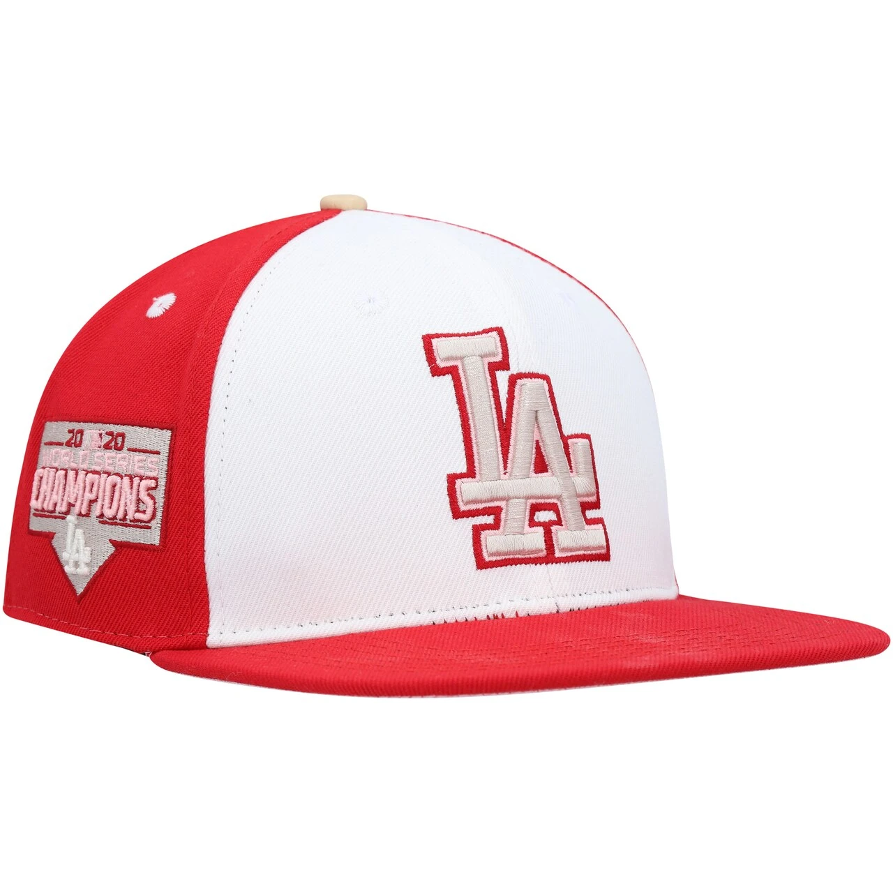 Men's Los Angeles Dodgers Pro Standard White/Red Strawberry Ice Cream Drip Snapback Hat 5 Men's Los Angeles Dodgers Pro Standard White/Red Strawberry Ice Cream Drip Snapback Hat - Image 3
