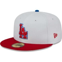 Men's Los Angeles Dodgers New Era White/Red Undervisor 59FIFTY Fitted Hat -CapNation Shop red los angeles dodgers undervisor 59fifty fitted hat ss5 p 200016042pv 3u etmv3jg77yfvn4ulwen4v a89cpsjrlehkymhln8xl