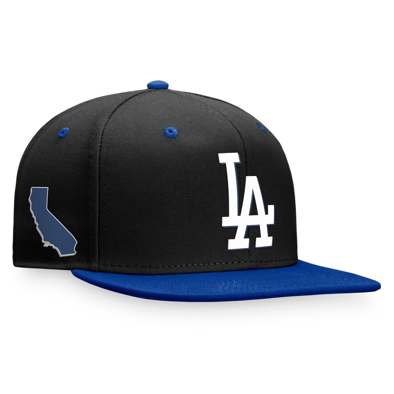 Men's Los Angeles Dodgers Fanatics Branded Black/Royal State Side Two-Tone Snapback Hat 3 Men's Los Angeles Dodgers Fanatics Branded Black/Royal State Side Two-Tone Snapback Hat