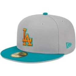 Men's Los Angeles Dodgers New Era Gray/Teal 59FIFTY Fitted Hat -CapNation Shop teal los angeles dodgers 59fifty fitted hat ss5 p 200013131pv 3u pnnmdanfiaumn3gm1ilyv eadpsctzwcpzuc7i1ctg