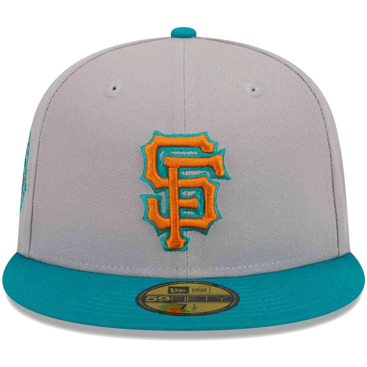 Men's San Francisco Giants New Era Gray/Teal 59FIFTY Fitted Hat 4 Men's San Francisco Giants New Era Gray/Teal 59FIFTY Fitted Hat - Image 2