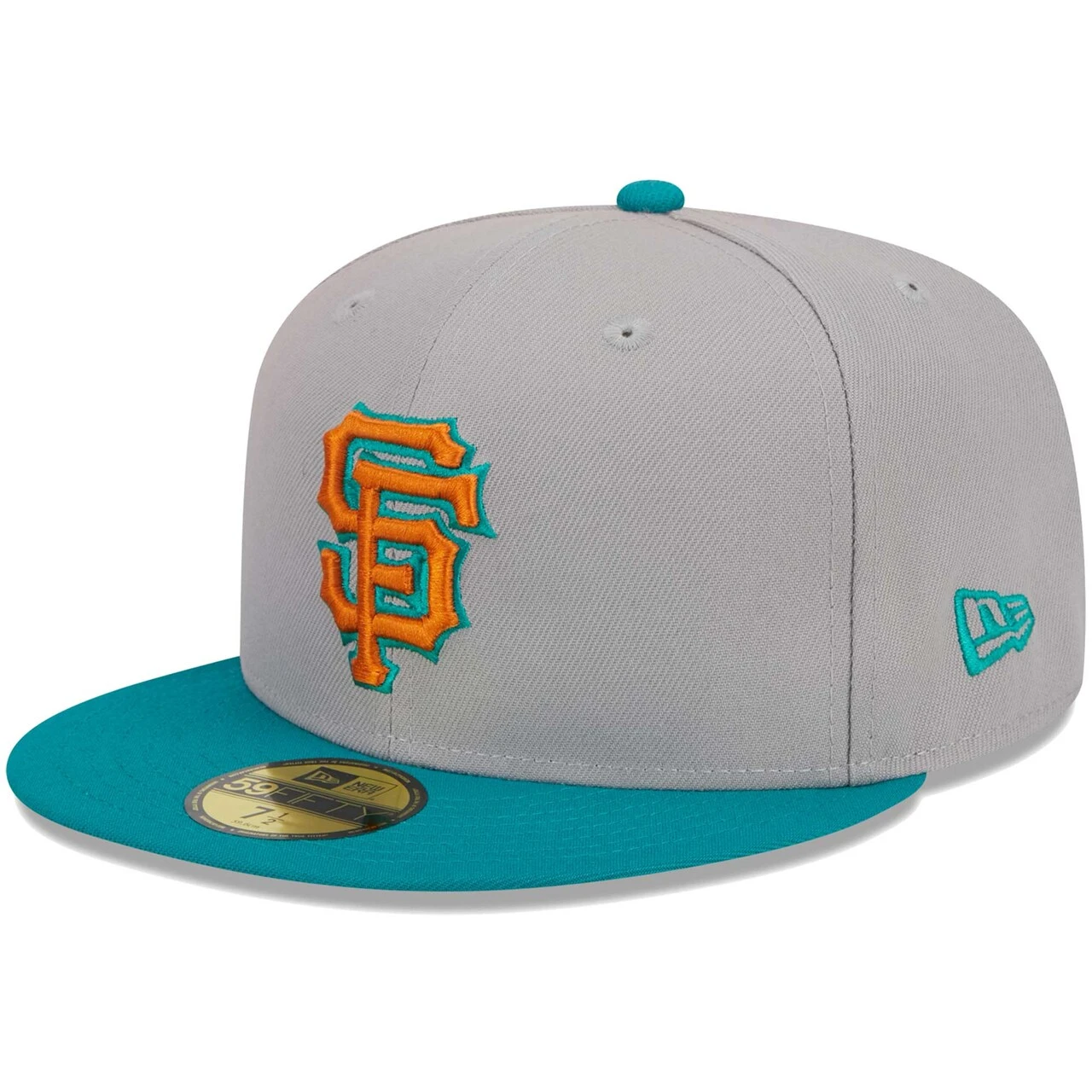 Men's San Francisco Giants New Era Gray/Teal 59FIFTY Fitted Hat 5 Men's San Francisco Giants New Era Gray/Teal 59FIFTY Fitted Hat - Image 3