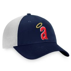 Men's California Angels Fanatics Branded Navy/White Cooperstown Collection Core Trucker Snapback Hat -CapNation Shop white california angels cooperstown collection core trucker snapback hat pi4371000 altimages ff 4371988 af3032b77114d77d7320alt3 full