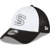 Men's Chicago White Sox New Era Black/White 2023 On-Field Batting Practice 39THIRTY Flex Hat