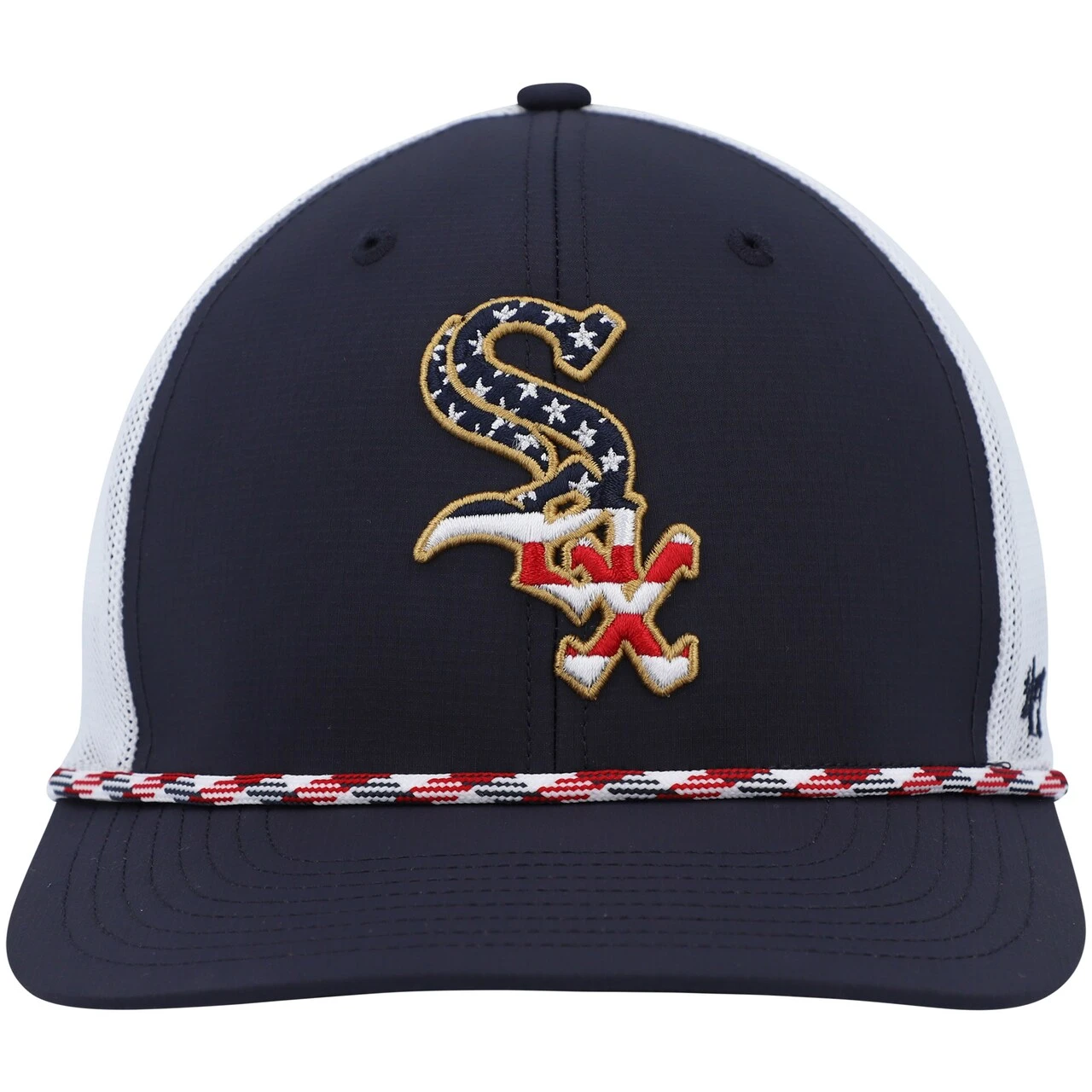 Men's Chicago White Sox '47 Navy/White Flag Fill Trucker Snapback Hat 4 Men's Chicago White Sox '47 Navy/White Flag Fill Trucker Snapback Hat - Image 2