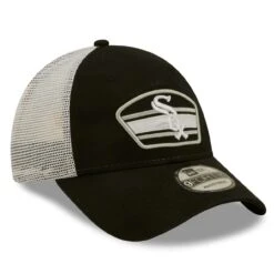 Men's Chicago White Sox New Era Black/White Logo Patch 9FORTY Trucker Snapback Hat -CapNation Shop white chicago white sox logo patch 9forty trucker snapback hat ss5 p 4675972pv 3u j1j6xgigklvcwof6tb82v meyyowgnad9lfvdwov8z