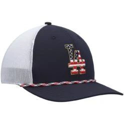 Men's Los Angeles Dodgers '47 Navy/White Flag Fill Trucker Snapback Hat -CapNation Shop white los angeles dodgers flag fill trucker snapback hat pi4569000 altimages ff 4569695 a5bcd43aa4e61de2b382alt3 full