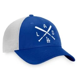 Men's Los Angeles Dodgers Fanatics Branded Royal/White Iconic Cross Bat Trucker Snapback Hat -CapNation Shop white los angeles dodgers iconic cross bat trucker snapback hat pi4367000 altimages ff 4367039 e255780ec9ab88262079alt3 full