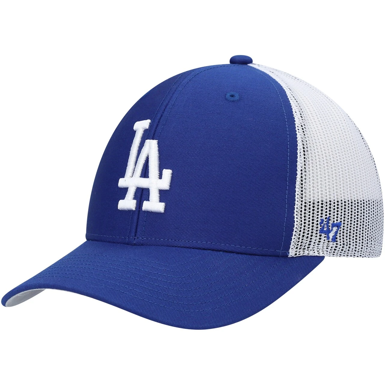 Men's '47 Royal/White Los Angeles Dodgers Primary Logo Trucker Snapback Hat 3 Men's '47 Royal/White Los Angeles Dodgers Primary Logo Trucker Snapback Hat