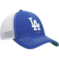 Men's Los Angeles Dodgers '47 Royal/White Trawler Clean Up Trucker Snapback Hat -CapNation Shop white los angeles dodgers trawler clean up trucker snapback hat pi4202000 altimages ff 4202835 113c7e8776c8c1f49982alt3 full