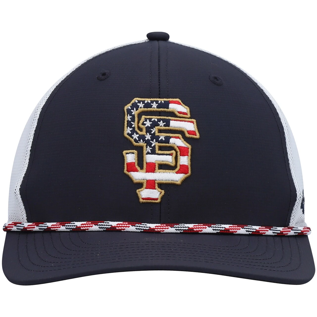 Men's San Francisco Giants '47 Navy/White Flag Fill Trucker Snapback Hat 4 Men's San Francisco Giants '47 Navy/White Flag Fill Trucker Snapback Hat - Image 2